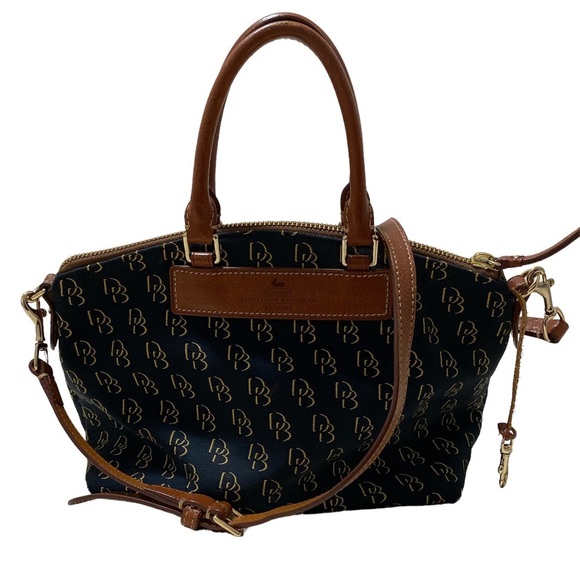 Shadow D&B Satchel Black Brown Logo Monogram Shoulder Bag Hand Bag - Picture 1 of 16